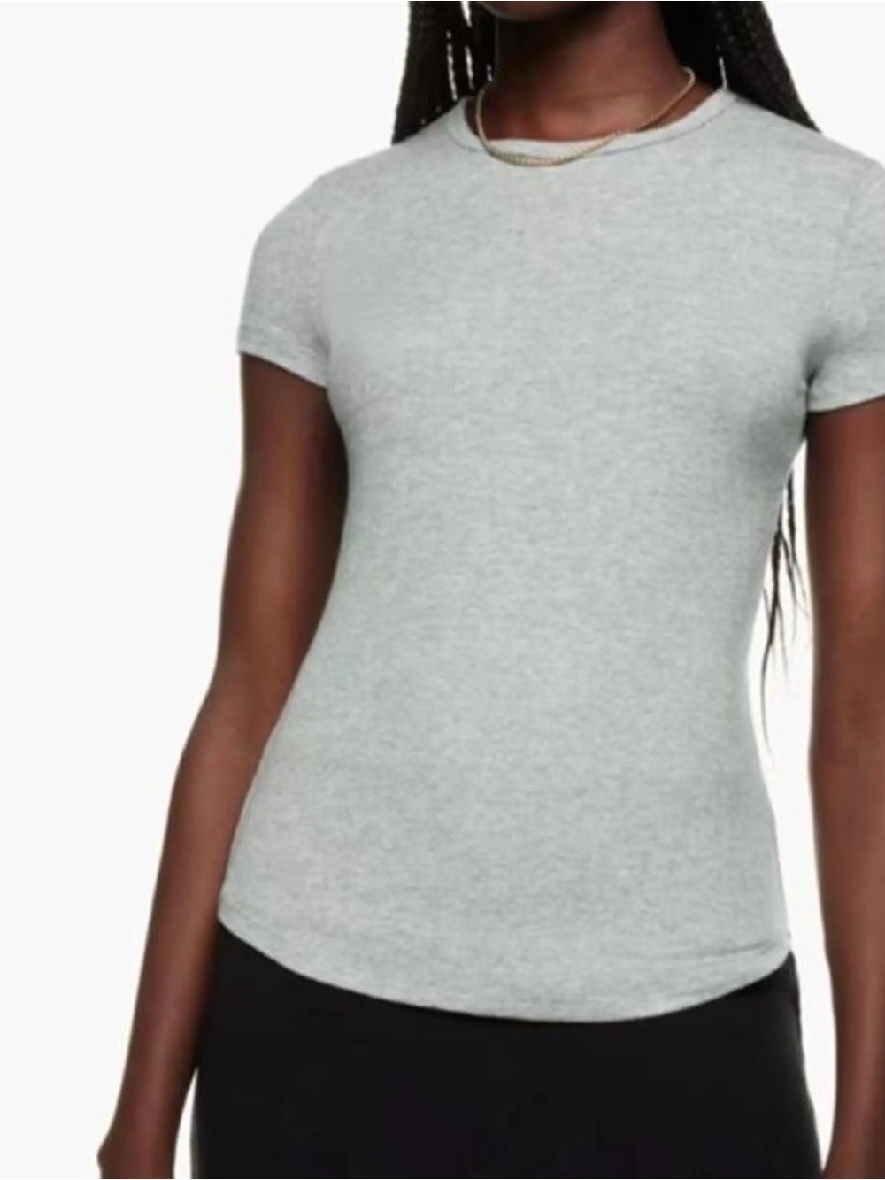 ARITZIA Sunday best ReRib ribbed short sleeve grey size L